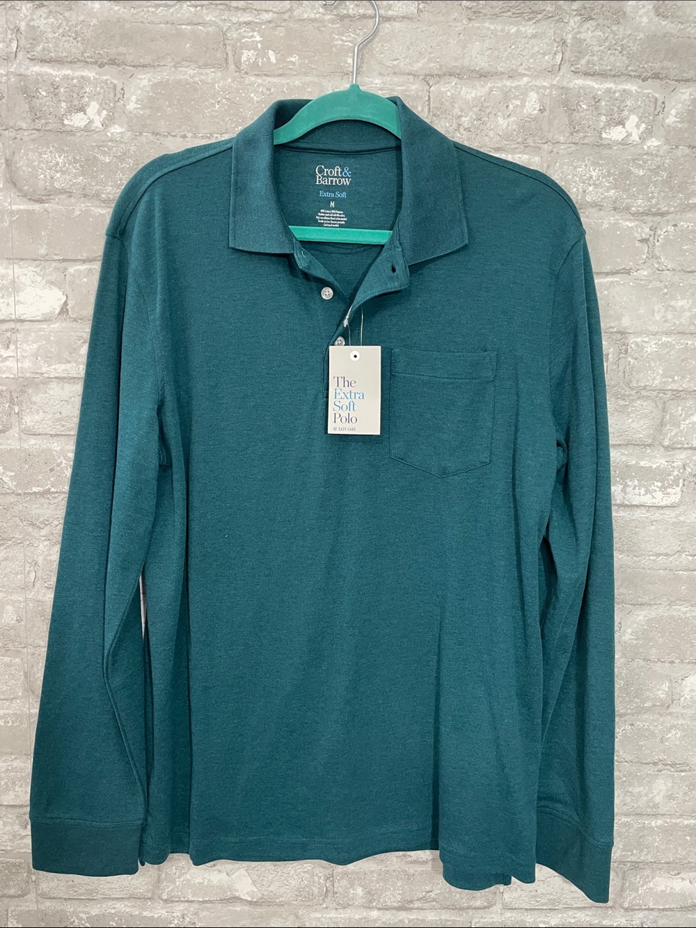 Croft & Barrow The Extra Soft Long-Sleeve Polo in Deep Teal